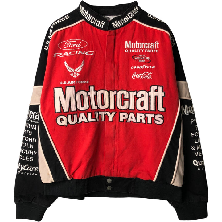 Vintage 90'S Racing Champions Apparel Advertising Racing Jacket, Men's Size Large cotton red type Vintage Second Hand