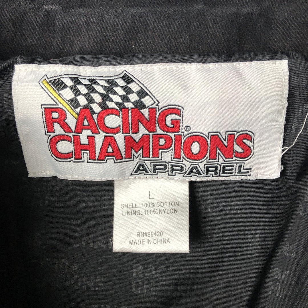 Vintage 90'S Racing Champions Apparel Advertising Racing Jacket, Men's Size Large cotton red type Vintage Second Hand