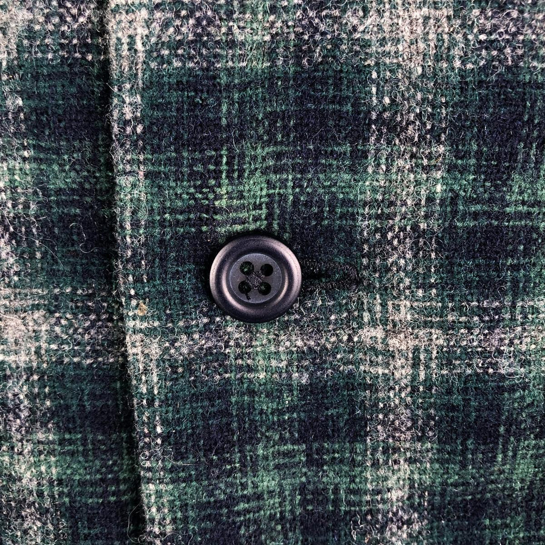 00'S Pendleton Check Pattern Wool Shirt, Men's XXL wool green type Vintage Second Hand