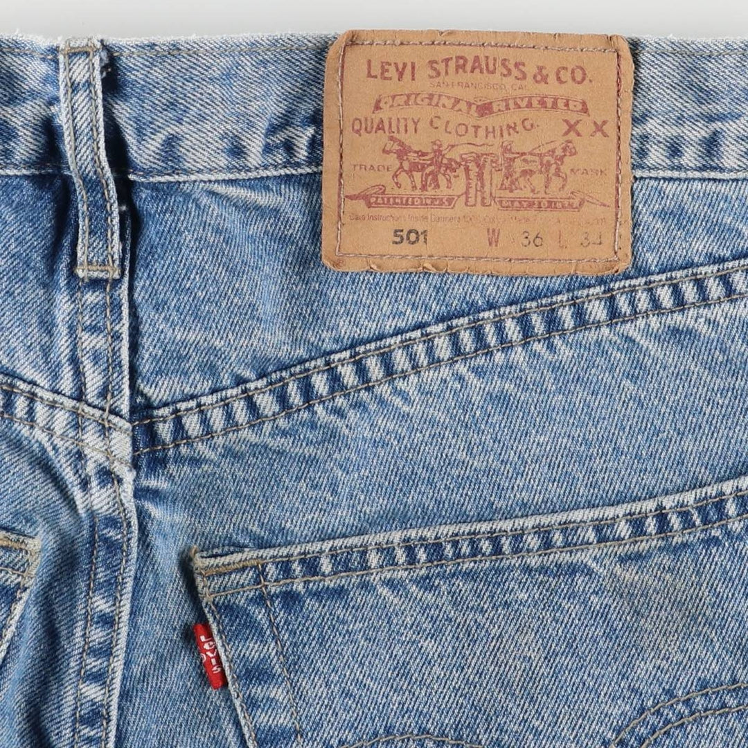 90'S Levi's 501 Straight Denim Pants, Made in USA, Men's, Size 36, Vintage cotton blue type Vintage Second Hand