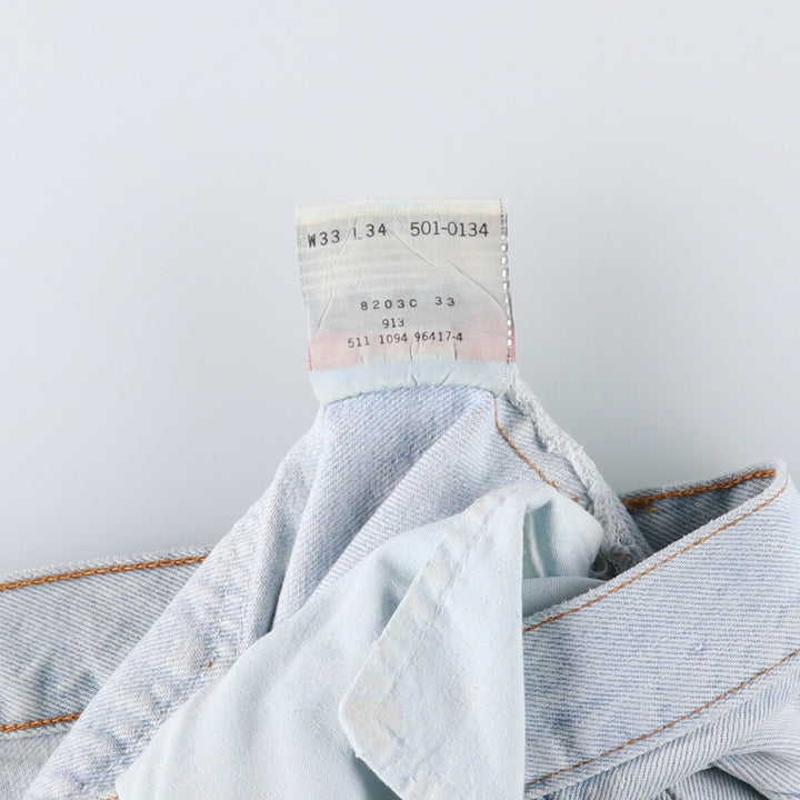 90'S Levi's 501-0134 Straight Denim Pants, Made in USA, Men's Size 34, Vintage cotton Blue type light blue Vintage Second Hand