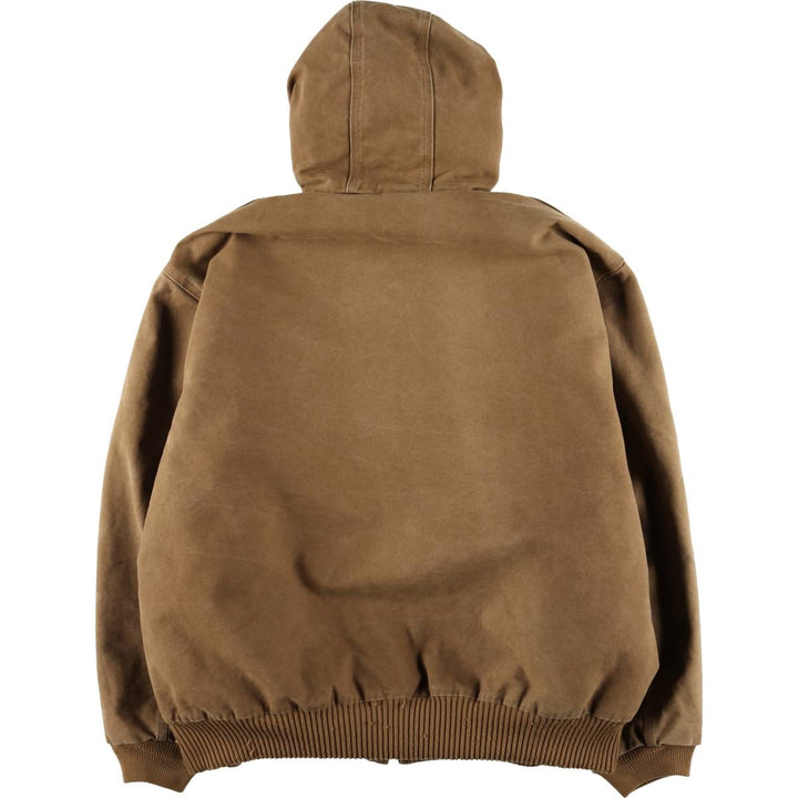 00'S Carhartt Active Jacket, Padded Duck Full Zip Hoodie, Men's XXL cotton brown type Vintage Second Hand