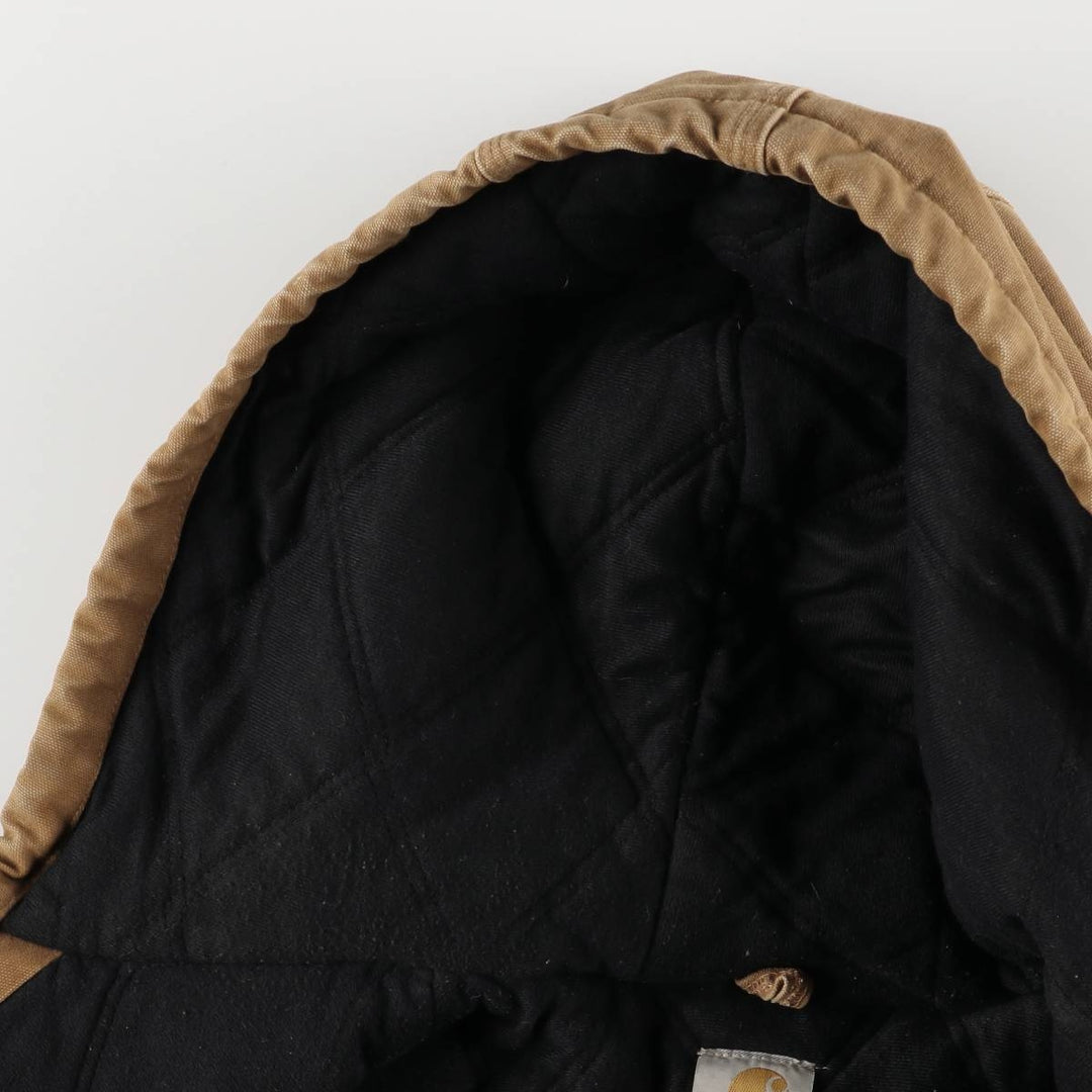 00'S Carhartt Active Jacket, Padded Duck Full Zip Hoodie, Men's XXL cotton brown type Vintage Second Hand