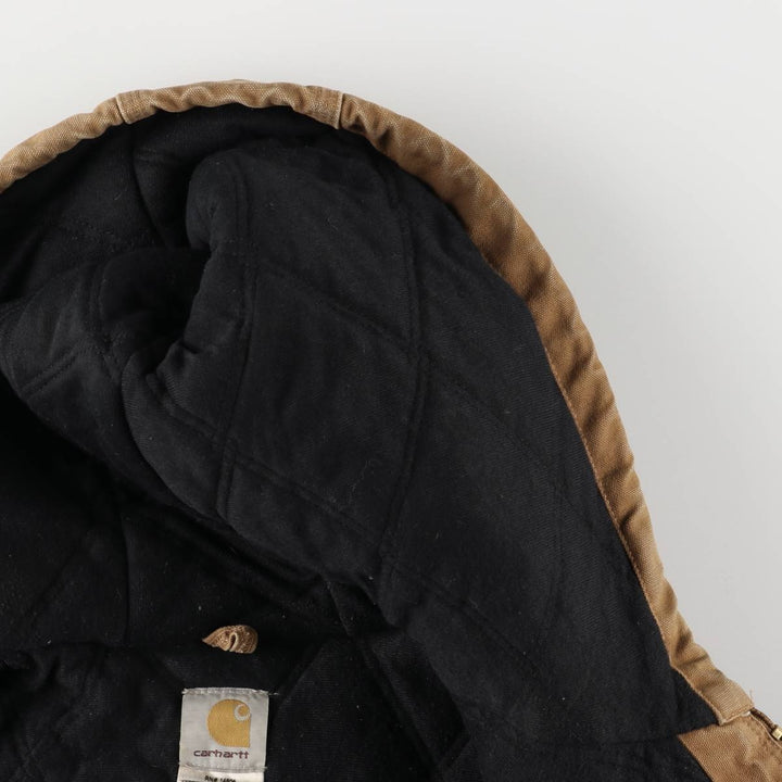 00'S Carhartt Active Jacket, Padded Duck Full Zip Hoodie, Men's XXL cotton brown type Vintage Second Hand
