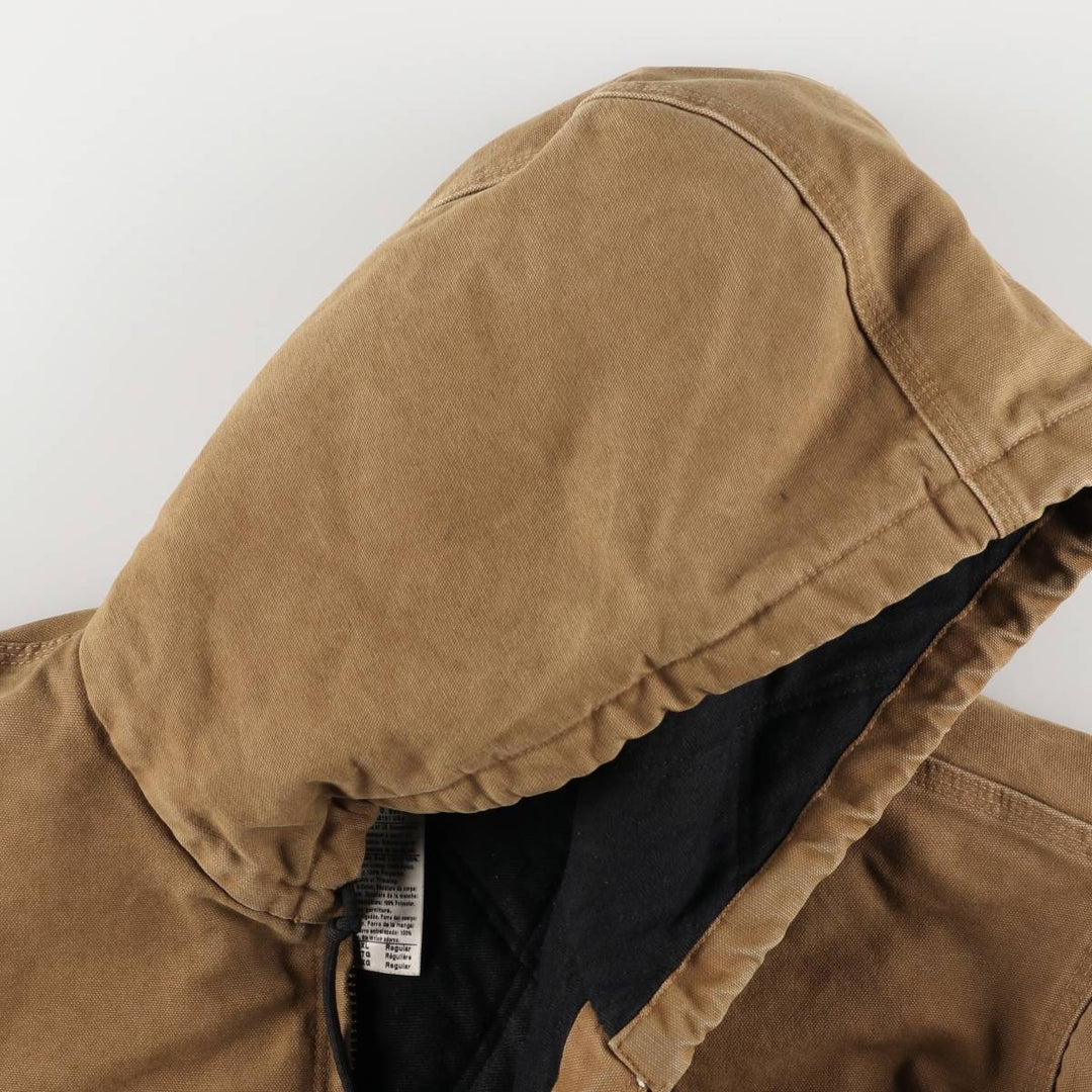 00'S Carhartt Active Jacket, Padded Duck Full Zip Hoodie, Men's XXL cotton brown type Vintage Second Hand