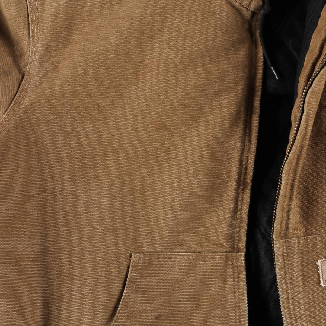 00'S Carhartt Active Jacket, Padded Duck Full Zip Hoodie, Men's XXL cotton brown type Vintage Second Hand