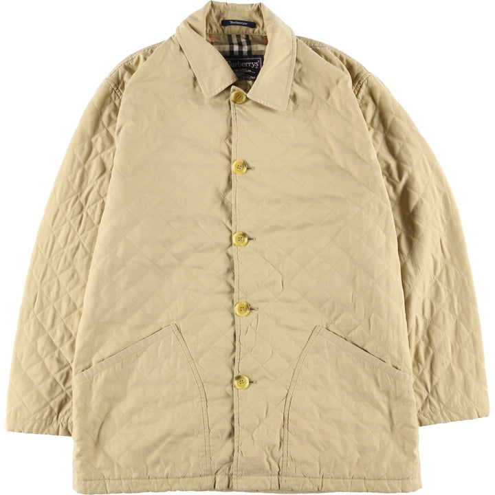 Burberry's padded quilted puffer jacket, size L, for men polyester Beige type Vintage Second Hand