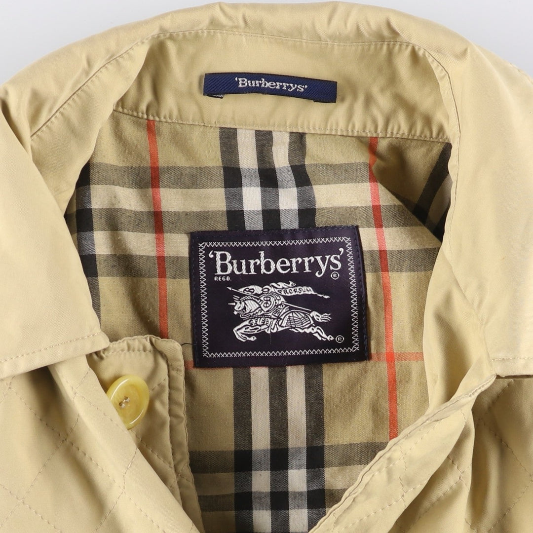 Burberry's padded quilted puffer jacket, size L, for men polyester Beige type Vintage Second Hand