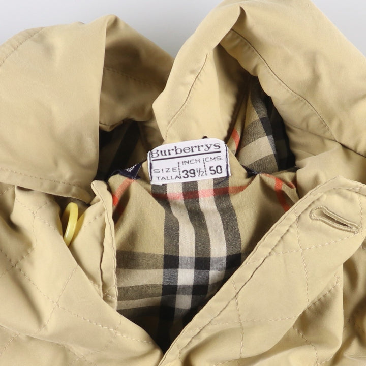 Burberry's padded quilted puffer jacket, size L, for men polyester Beige type Vintage Second Hand