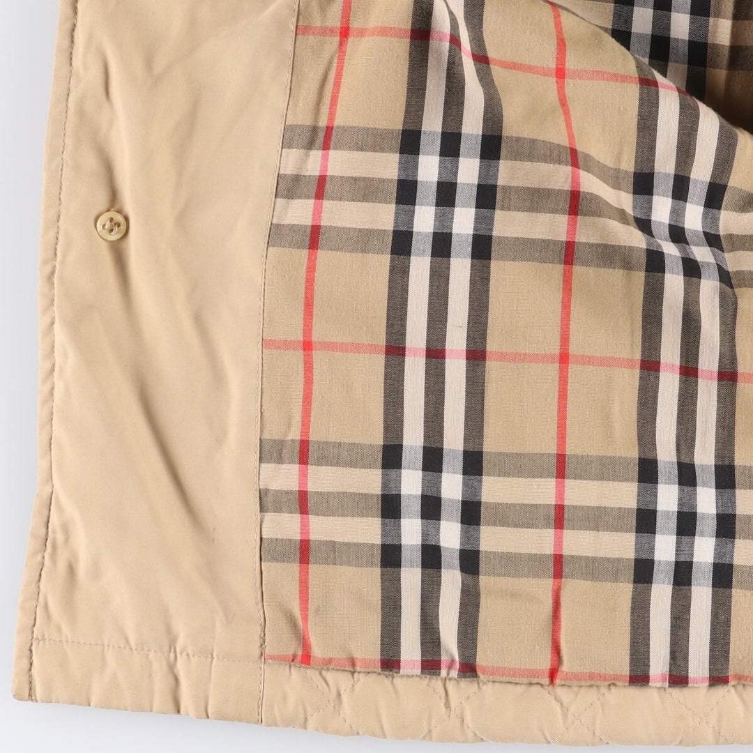 Burberry's padded quilted puffer jacket, size L, for men polyester Beige type Vintage Second Hand
