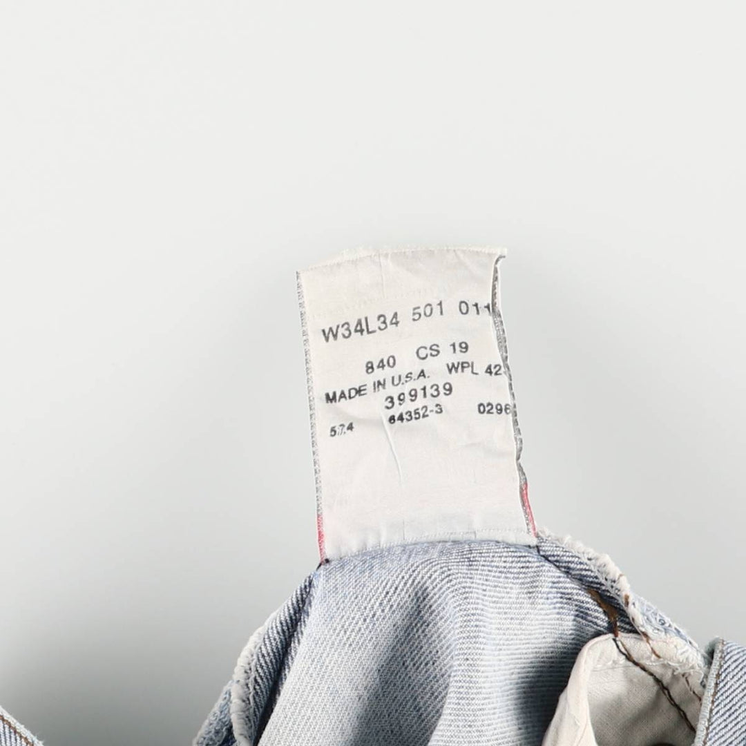 90'S Levi's 501-0114 Straight Denim Pants Made in USA Men's W32 Vintage cotton blue type Vintage Second Hand