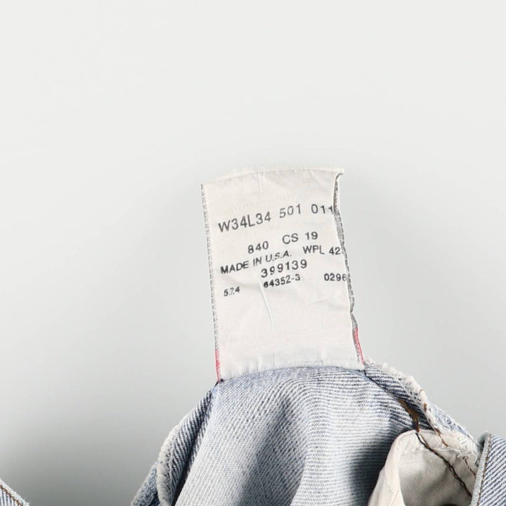 90'S Levi's 501-0114 Straight Denim Pants Made in USA Men's W32 Vintage cotton blue type Vintage Second Hand