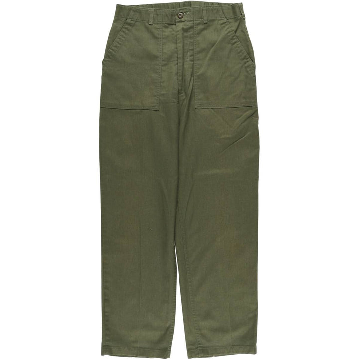 80'S US military genuine military baker pants made in USA size 34x31 equivalent to men's w32 vintage polyester Khaki type Vintage Second Hand