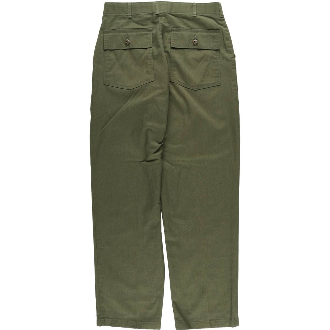 80'S US military genuine military baker pants made in USA size 34x31 equivalent to men's w32 vintage polyester Khaki type Vintage Second Hand