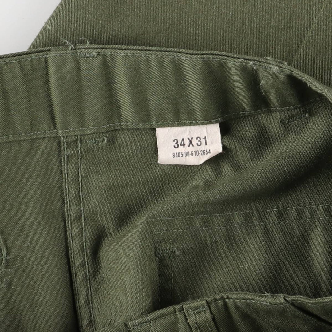 80'S US military genuine military baker pants made in USA size 34x31 equivalent to men's w32 vintage polyester Khaki type Vintage Second Hand