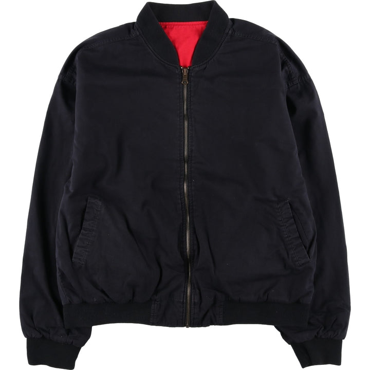 Marlboro Advertising Reversible Back Logo Cotton Blouson, Men's Size XL (approx.) cotton black type Vintage Second Hand