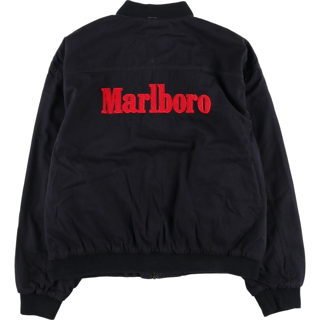 Marlboro Advertising Reversible Back Logo Cotton Blouson, Men's Size XL (approx.) cotton black type Vintage Second Hand