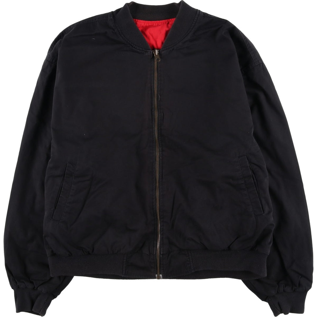 Marlboro Advertising Reversible Back Logo Cotton Blouson, Men's Size XL (approx.) unclear black type Vintage Second Hand