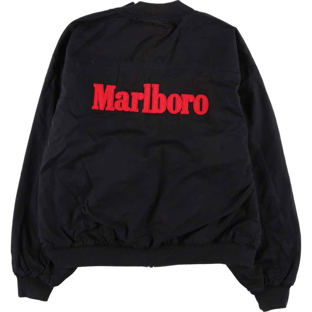 Marlboro Advertising Reversible Back Logo Cotton Blouson, Men's Size XL (approx.) unclear black type Vintage Second Hand