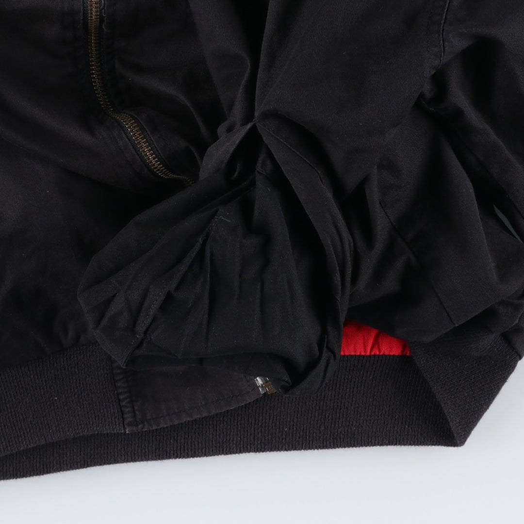 Marlboro Advertising Reversible Back Logo Cotton Blouson, Men's Size XL (approx.) unclear black type Vintage Second Hand