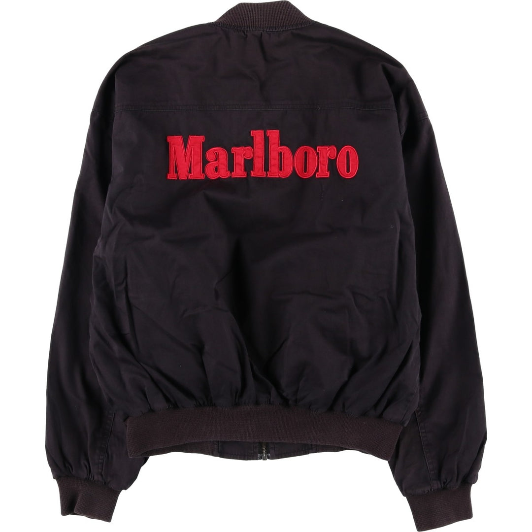 Marlboro Advertising Reversible Back Logo Cotton Blouson, Men's Size L (approx.) cotton black type Vintage Second Hand