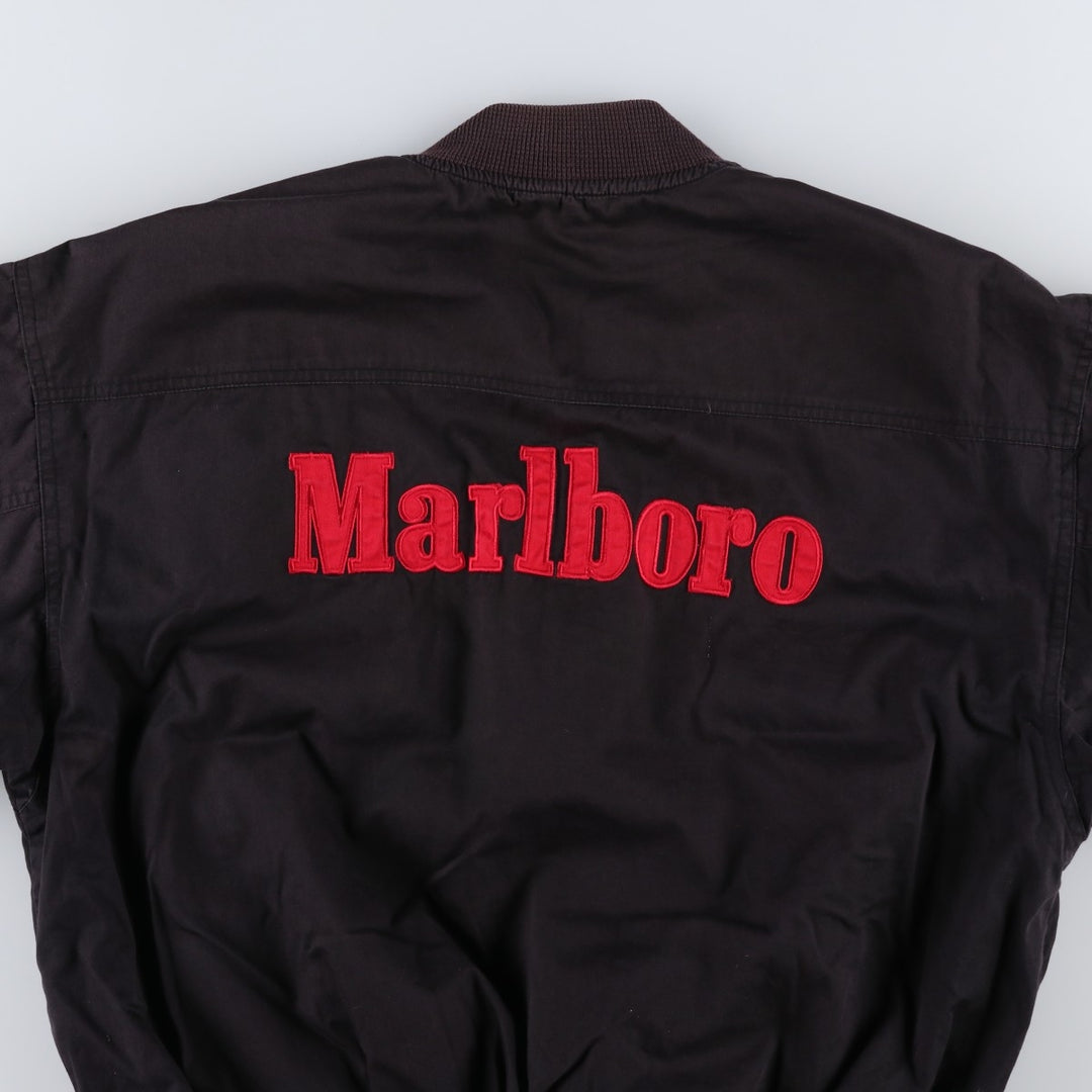 Marlboro Advertising Reversible Back Logo Cotton Blouson, Men's Size L (approx.) cotton black type Vintage Second Hand
