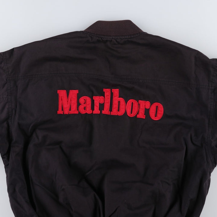 Marlboro Advertising Reversible Back Logo Cotton Blouson, Men's Size L (approx.) cotton black type Vintage Second Hand
