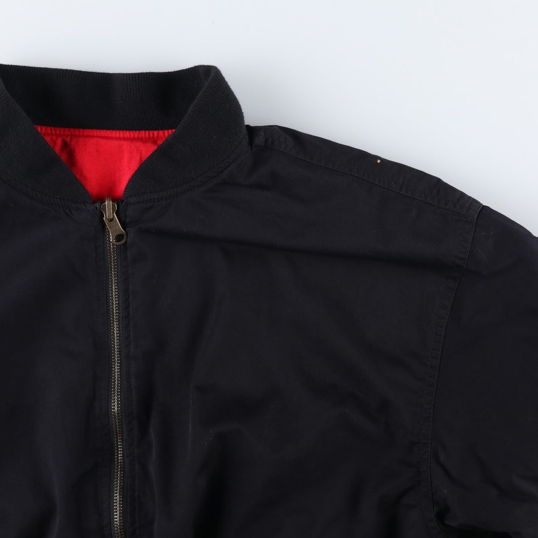 Marlboro Advertising Reversible Back Logo Cotton Blouson, Men's Size L (approx.) cotton black type Vintage Second Hand