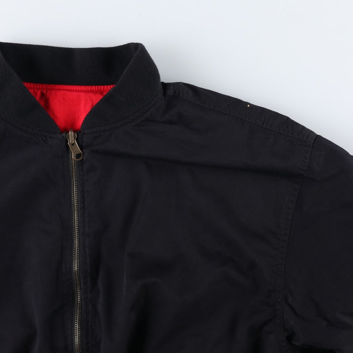 Marlboro Advertising Reversible Back Logo Cotton Blouson, Men's Size L (approx.) cotton black type Vintage Second Hand