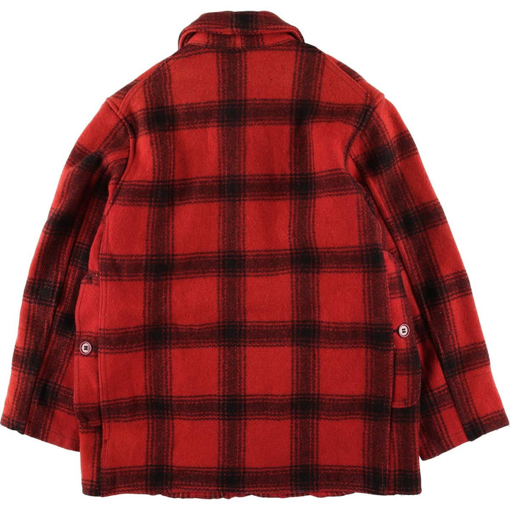 Vintage 1950'S Sears JC Higgins Check Pattern Wool Hunting Jacket, Men's Size Medium unclear red type Vintage Second Hand