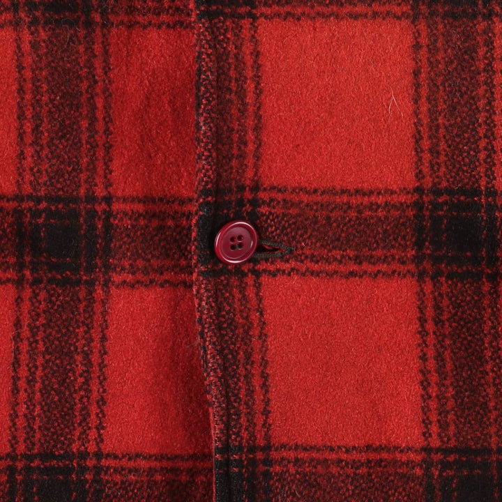 Vintage 1950'S Sears JC Higgins Check Pattern Wool Hunting Jacket, Men's Size Medium unclear red type Vintage Second Hand