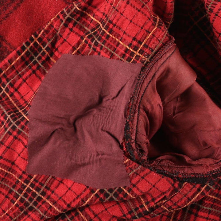 Vintage 1950'S Sears JC Higgins Check Pattern Wool Hunting Jacket, Men's Size Medium unclear red type Vintage Second Hand
