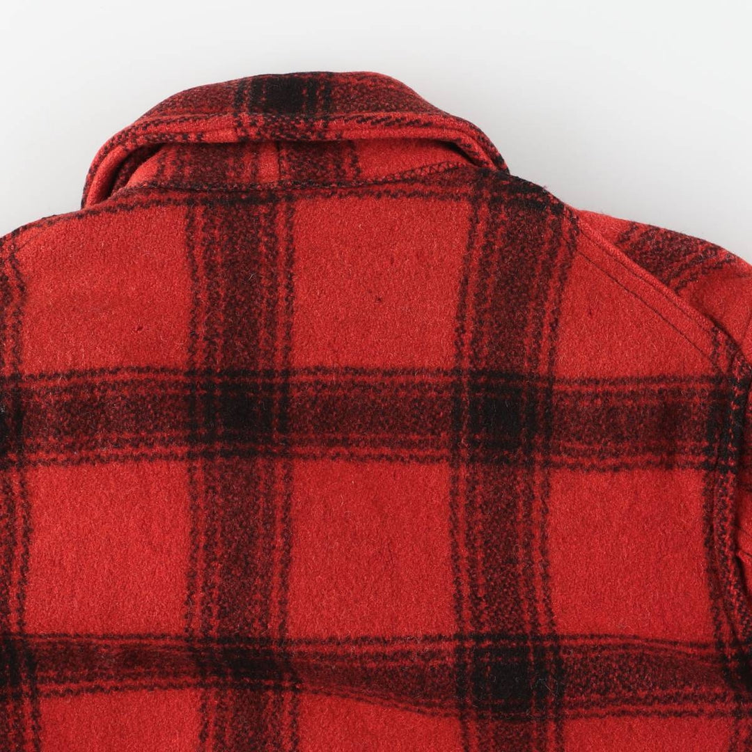 Vintage 1950'S Sears JC Higgins Check Pattern Wool Hunting Jacket, Men's Size Medium unclear red type Vintage Second Hand
