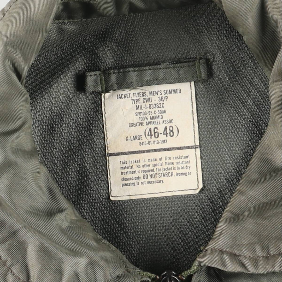 90's US military actual product CWU-36 Aramid Khaki type sage green Vintage Second Hand