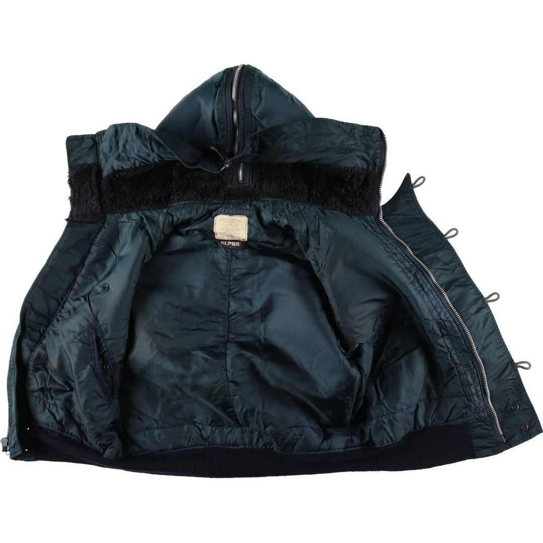 80s-90'S Civilian Alpha N-2B Type Padded Military Flight Jacket, Made in USA, Large (Men's L equivalent), Vintage unclear navy blue type Vintage Second Hand