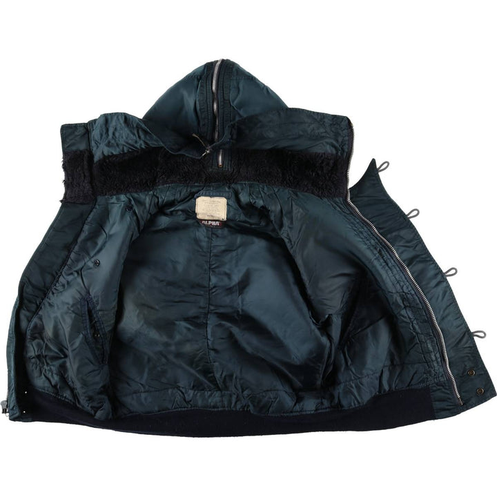 80s-90'S Civilian Alpha N-2B Type Padded Military Flight Jacket, Made in USA, Large (Men's L equivalent), Vintage unclear navy blue type Vintage Second Hand
