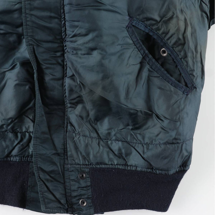 80s-90'S Civilian Alpha N-2B Type Padded Military Flight Jacket, Made in USA, Large (Men's L equivalent), Vintage unclear navy blue type Vintage Second Hand