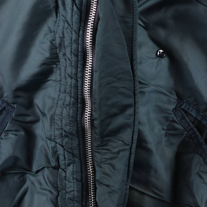80s-90'S Civilian Alpha N-2B Type Padded Military Flight Jacket, Made in USA, Large (Men's L equivalent), Vintage unclear navy blue type Vintage Second Hand