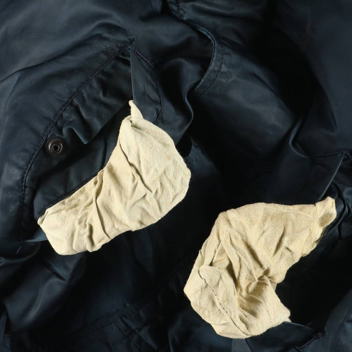 80s-90'S Civilian Alpha N-2B Type Padded Military Flight Jacket, Made in USA, Large (Men's L equivalent), Vintage unclear navy blue type Vintage Second Hand