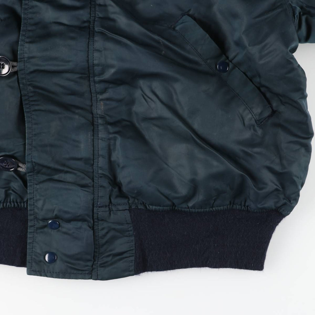 80s-90'S Civilian Alpha N-2B Type Padded Military Flight Jacket, Made in USA, Large (Men's L equivalent), Vintage unclear navy blue type Vintage Second Hand