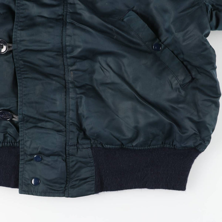 80s-90'S Civilian Alpha N-2B Type Padded Military Flight Jacket, Made in USA, Large (Men's L equivalent), Vintage unclear navy blue type Vintage Second Hand