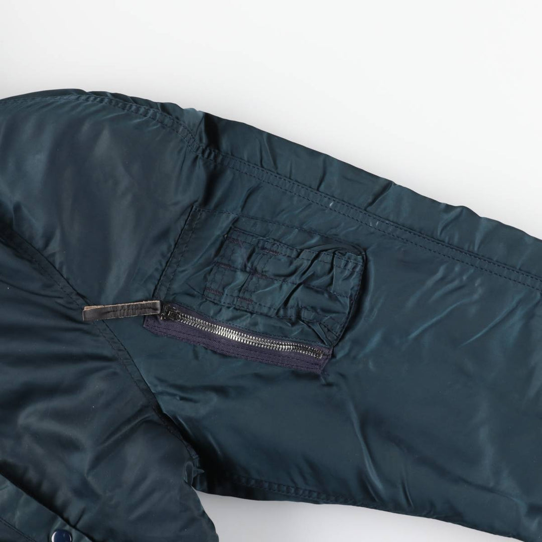 80s-90'S Civilian Alpha N-2B Type Padded Military Flight Jacket, Made in USA, Large (Men's L equivalent), Vintage unclear navy blue type Vintage Second Hand