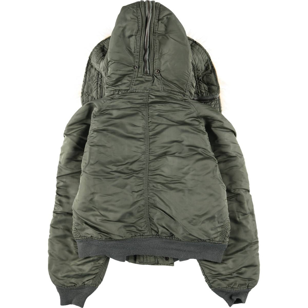 Bargain Price (with minor imperfections): 1980'S Alpha Industries N-2B Padded Military Flight Jacket, Made in USA, Large (equivalent to Men's L) unclear Khaki type sage green Vintage Second Hand