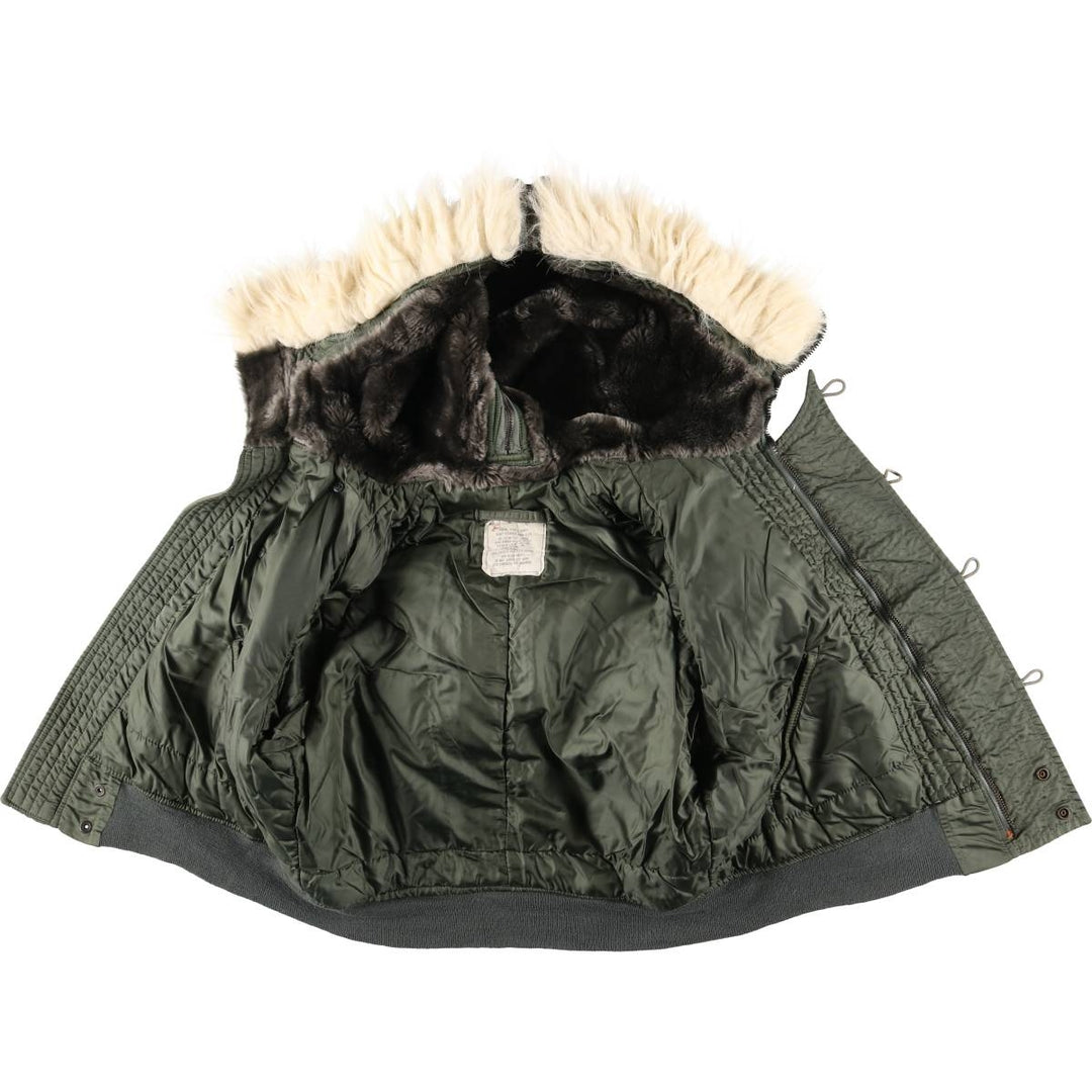 Bargain Price (with minor imperfections): 1980'S Alpha Industries N-2B Padded Military Flight Jacket, Made in USA, Large (equivalent to Men's L) unclear Khaki type sage green Vintage Second Hand