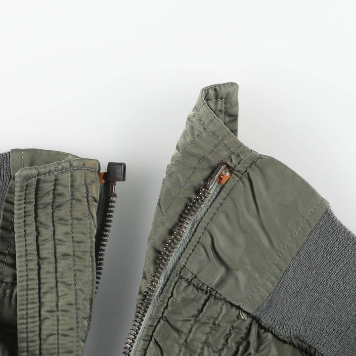 Bargain Price (with minor imperfections): 1980'S Alpha Industries N-2B Padded Military Flight Jacket, Made in USA, Large (equivalent to Men's L) unclear Khaki type sage green Vintage Second Hand