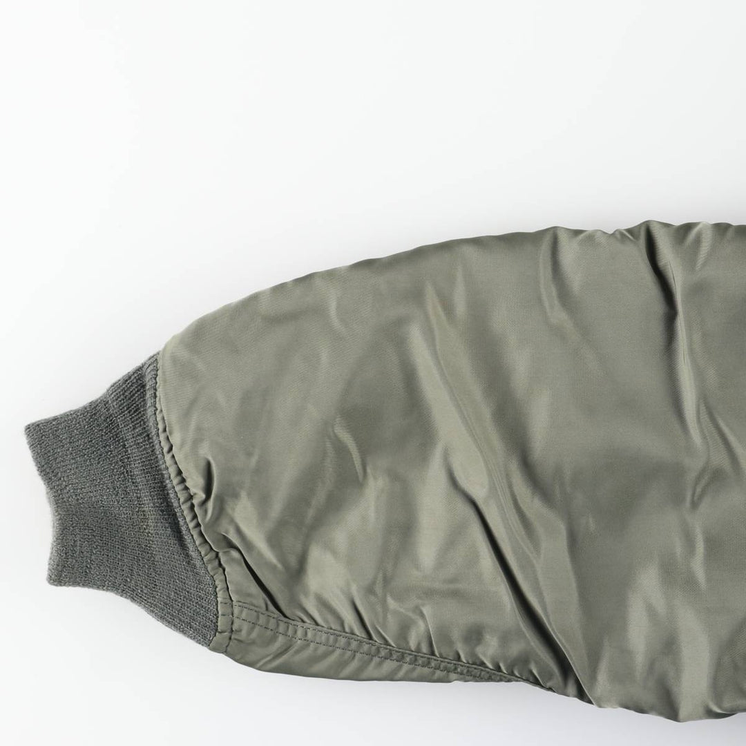 Bargain Price (with minor imperfections): 1980'S Alpha Industries N-2B Padded Military Flight Jacket, Made in USA, Large (equivalent to Men's L) unclear Khaki type sage green Vintage Second Hand