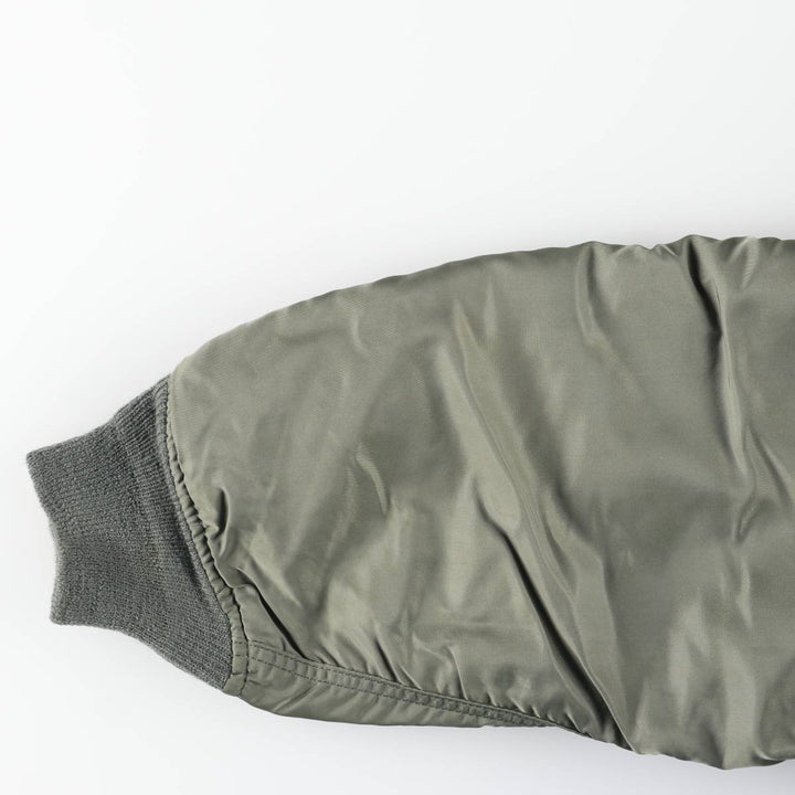 Bargain Price (with minor imperfections): 1980'S Alpha Industries N-2B Padded Military Flight Jacket, Made in USA, Large (equivalent to Men's L) unclear Khaki type sage green Vintage Second Hand
