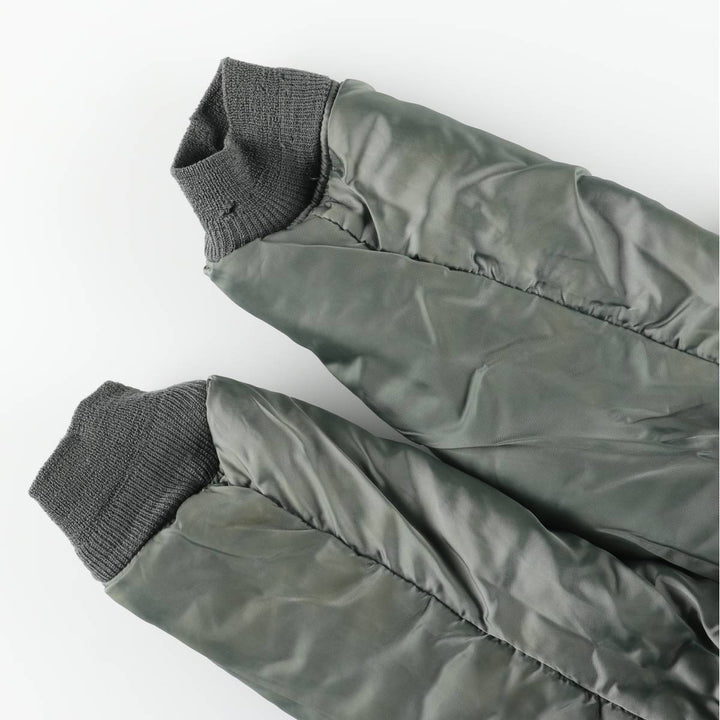 1980'S US Military Issue N-2B Military Flight Jacket, Made in USA, Large (Men's Size L equivalent) Nylon Khaki type sage green Vintage Second Hand