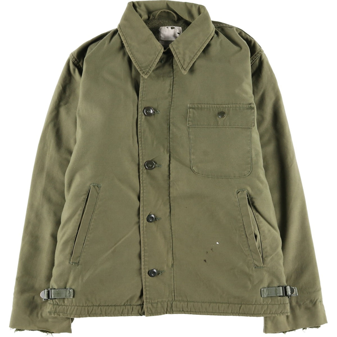 Discounted due to minor imperfections: Genuine US military A-2 deck jacket, men's size M equivalent, vintage. unclear Khaki type Vintage Second Hand