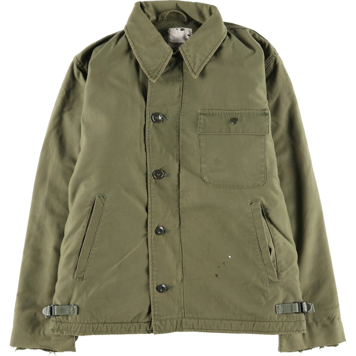 Discounted due to minor imperfections: Genuine US military A-2 deck jacket, men's size M equivalent, vintage. unclear Khaki type Vintage Second Hand